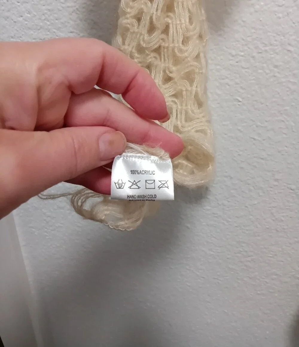 Hand Crochet Soft Cream  Ruffle Scarf - Women Accessories